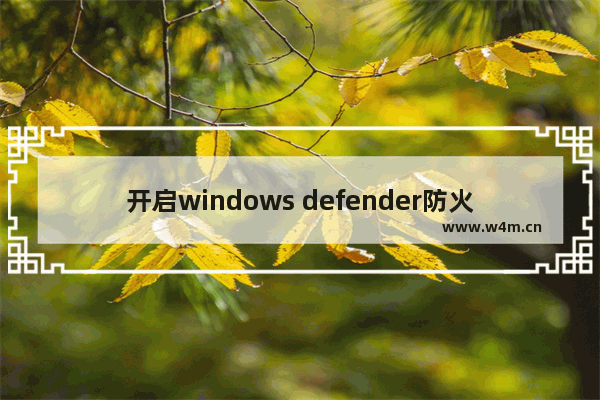 开启windows defender防火墙,windowsdefender防火墙有用吗