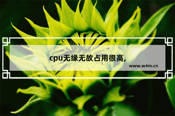 cpu无缘无故占用很高,