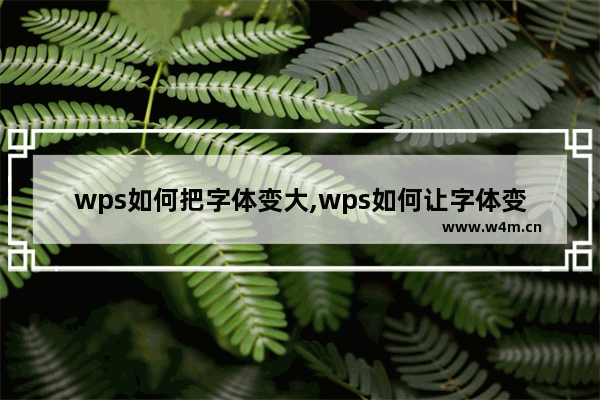 wps如何把字体变大,wps如何让字体变大