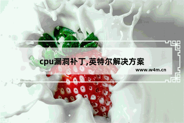 cpu漏洞补丁,英特尔解决方案