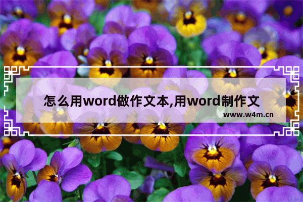 怎么用word做作文本,用word制作文档