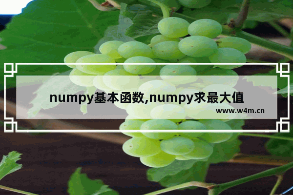 numpy基本函数,numpy求最大值