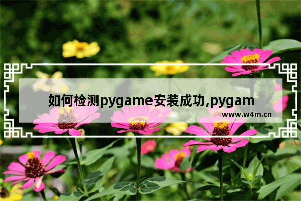 如何检测pygame安装成功,pygame安装失败error