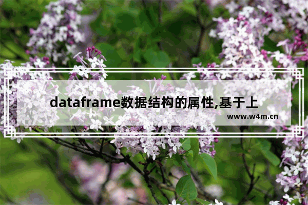 dataframe数据结构的属性,基于上图中的表格数据创建dataframe对象