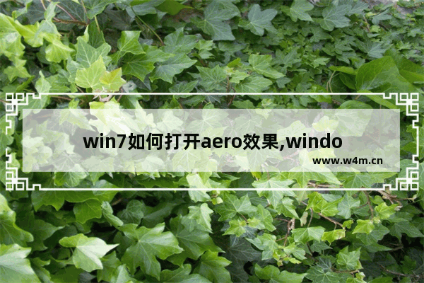 win7如何打开aero效果,windows7aero怎么开启