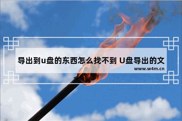 导出到u盘的东西怎么找不到 U盘导出的文件找不到了该怎么办