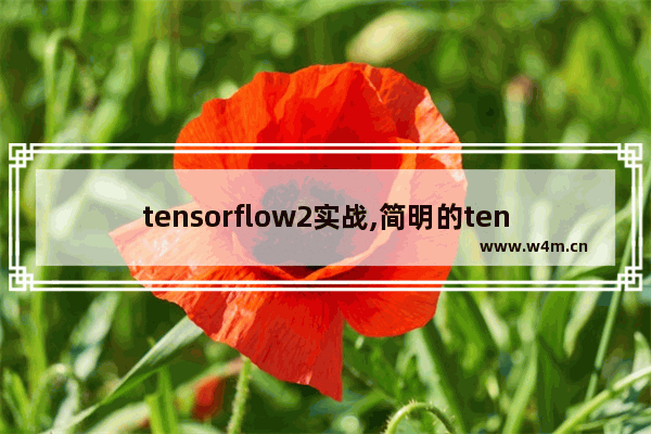 tensorflow2实战,简明的tensorflow2