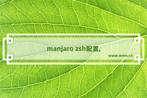 manjaro zsh配置,