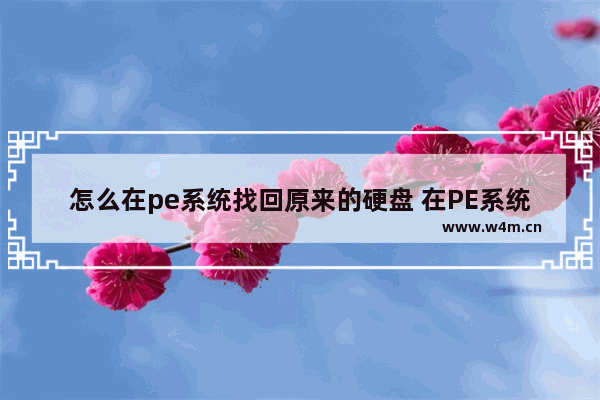 怎么在pe系统找回原来的硬盘 在PE系统中如何找回丢失的硬盘