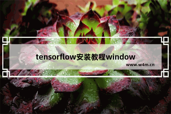 tensorflow安装教程windows,怎么知道tensorflow有没有安装成功