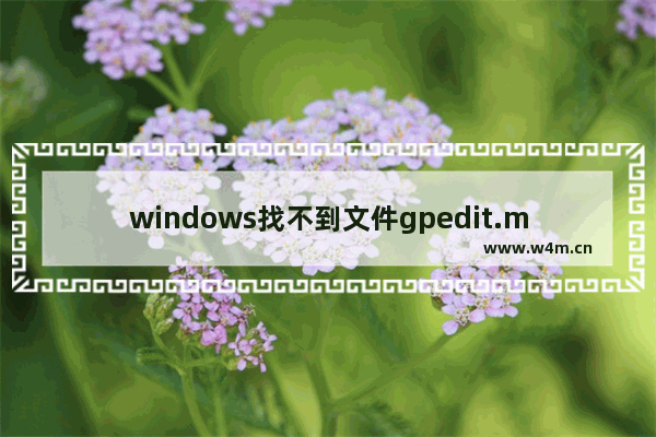 windows找不到文件gpedit.msc怎么办,windows找不到文件gpedit