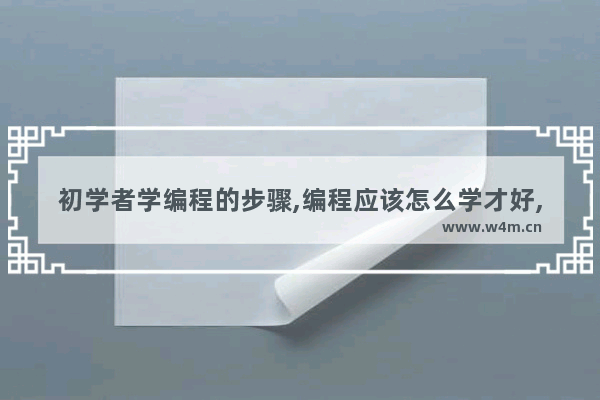 初学者学编程的步骤,编程应该怎么学才好,初学者如何学编程