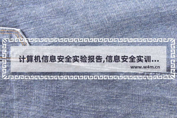 计算机信息安全实验报告,信息安全实训心得体会一千字,网络信息安全实训报告