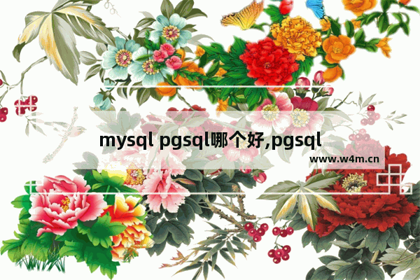 mysql pgsql哪个好,pgsql优势