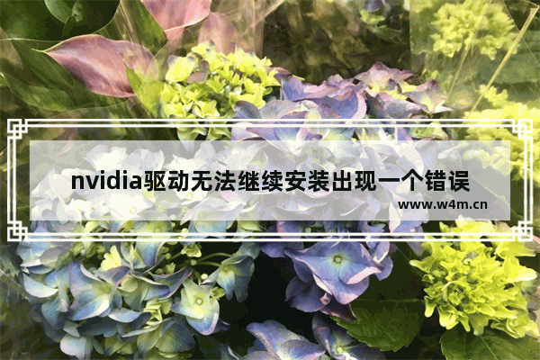 nvidia驱动无法继续安装出现一个错误,nvidia最新驱动安装失败