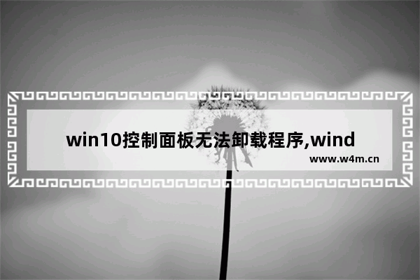 win10控制面板无法卸载程序,windows10控制面板卸载软件