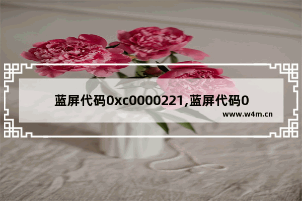 蓝屏代码0xc0000221,蓝屏代码0xc0000225