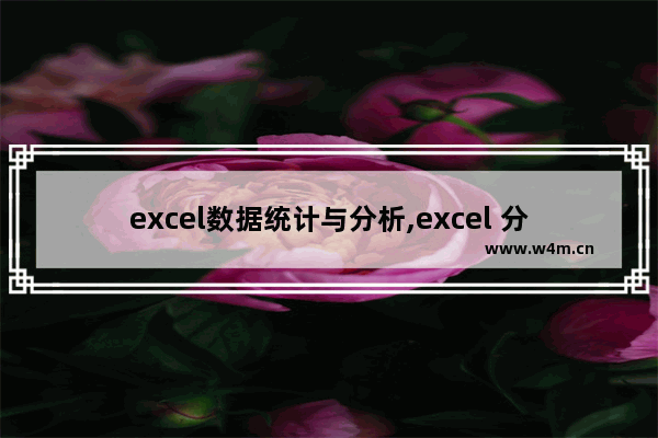 excel数据统计与分析,excel 分析数据