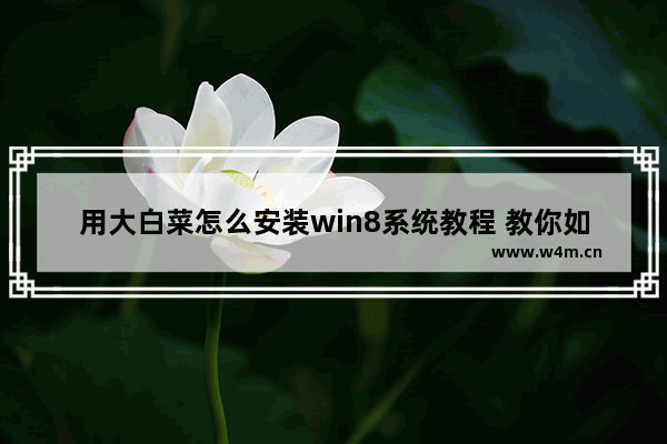 用大白菜怎么安装win8系统教程 教你如何用大白菜安装Win8系统