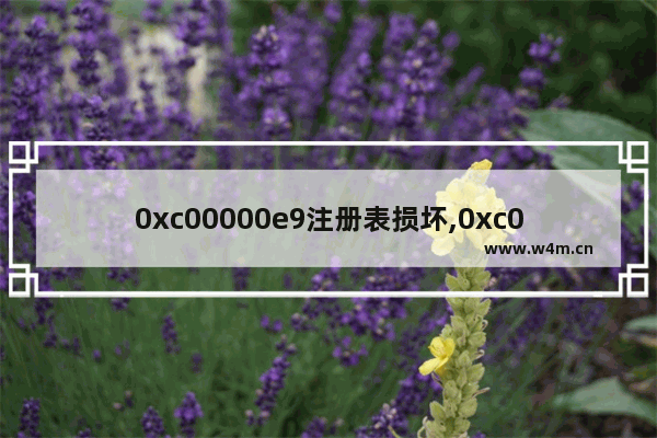 0xc00000e9注册表损坏,0xc000000f注册表损坏修复