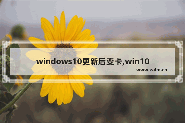 windows10更新后变卡,win10更新后变卡了怎么办