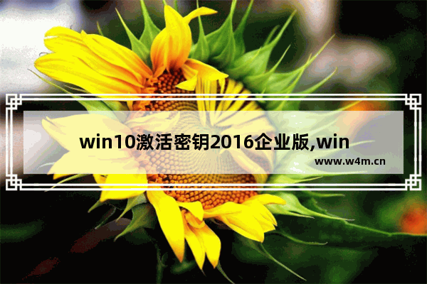 win10激活密钥2016企业版,windows10激活密钥企业版2016