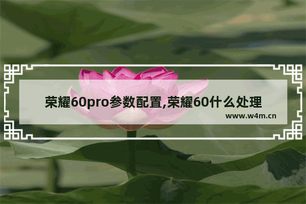 荣耀60pro参数配置,荣耀60什么处理器