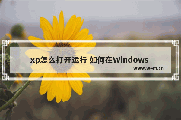 xp怎么打开运行 如何在Windows XP中打开运行？