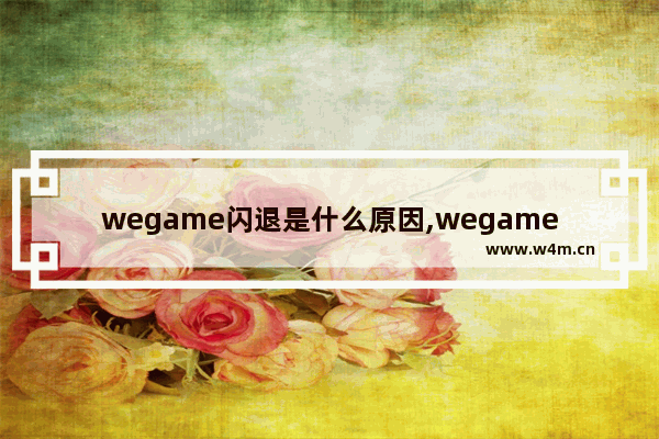 wegame闪退是什么原因,wegame闪退怎么回事