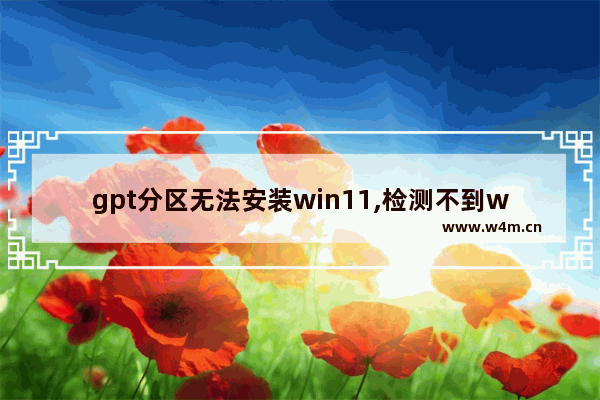 gpt分区无法安装win11,检测不到win11