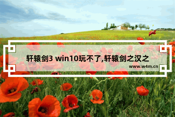 轩辕剑3 win10玩不了,轩辕剑之汉之云win10无法打开