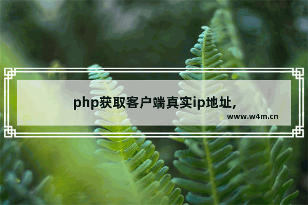 php获取客户端真实ip地址,