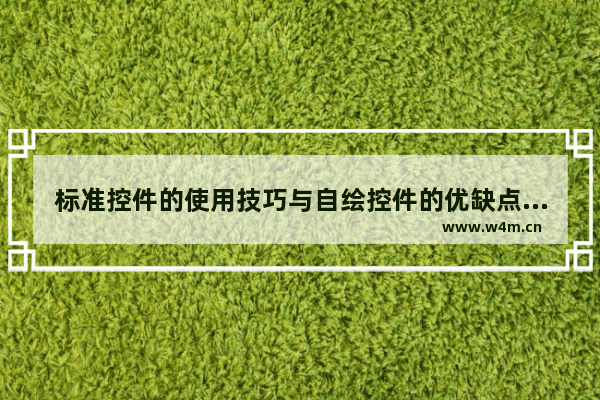 标准控件的使用技巧与自绘控件的优缺点,简述如何自定义控件