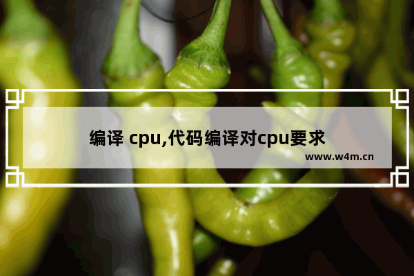 编译 cpu,代码编译对cpu要求