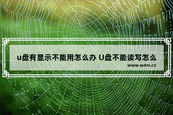 u盘有显示不能用怎么办 U盘不能读写怎么办？