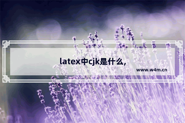 latex中cjk是什么,