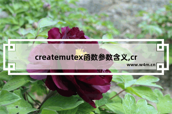 createmutex函数参数含义,createmutex函数用法