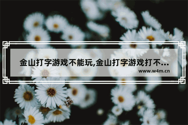 金山打字游戏不能玩,金山打字游戏打不开是什么原因