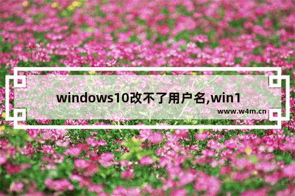 windows10改不了用户名,win10为什么修改不了用户名