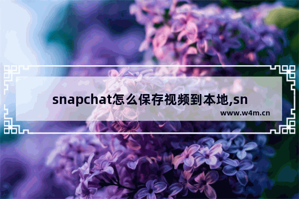 snapchat怎么保存视频到本地,snapchat怎么保存视频到手机