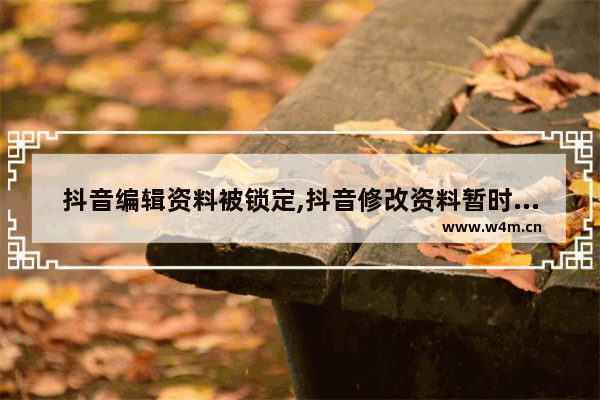 抖音编辑资料被锁定,抖音修改资料暂时被锁定解开教程是什么