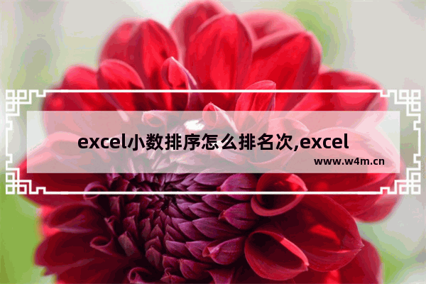 excel小数排序怎么排名次,excel排序怎么用公式排名次由小到大