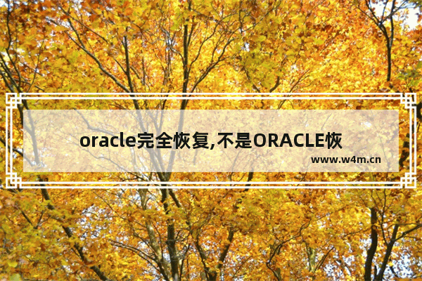 oracle完全恢复,不是ORACLE恢复数据使用的结构