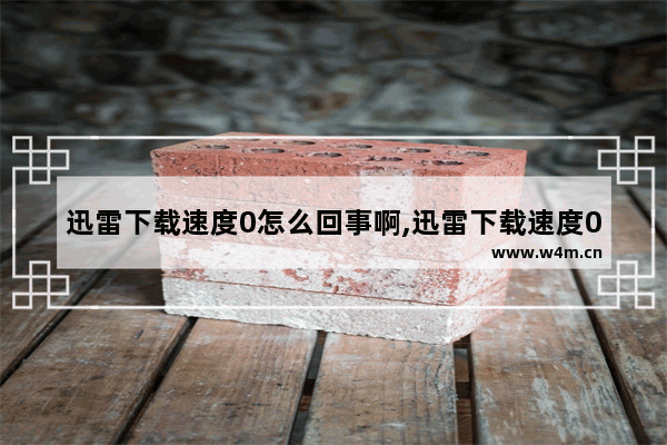 迅雷下载速度0怎么回事啊,迅雷下载速度0怎么回事儿