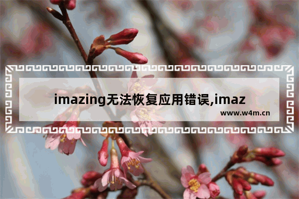 imazing无法恢复应用错误,imazing安装提示错误