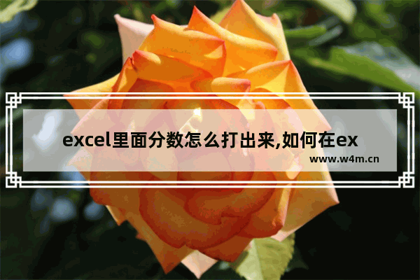 excel里面分数怎么打出来,如何在excel里打出分数