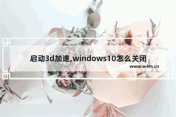 启动3d加速,windows10怎么关闭3d加速