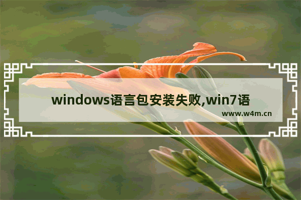 windows语言包安装失败,win7语言包安装不了