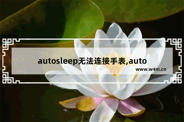 autosleep无法连接手表,autosleep如何安装到手表