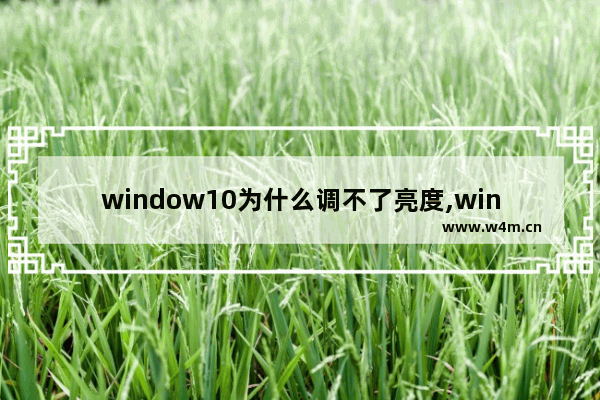 window10为什么调不了亮度,windows10系统亮度不能调